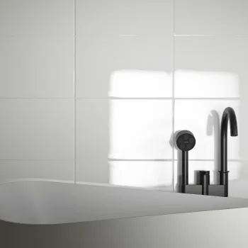 Flat White Gloss Ceramic Wall Tile - 250x400