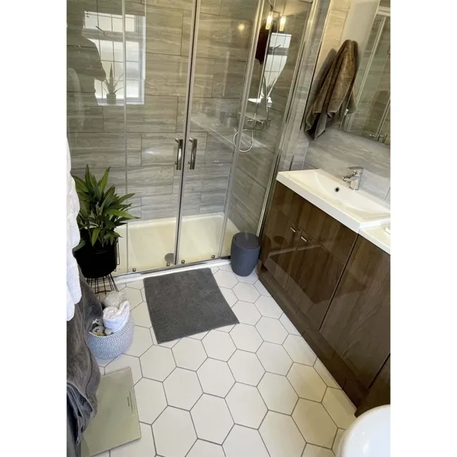 Hexagon White Wall and Floor Tile