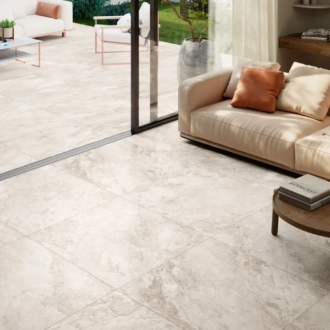 Mylos Ivory Stone Effect Matt Porcelain Floor Tile