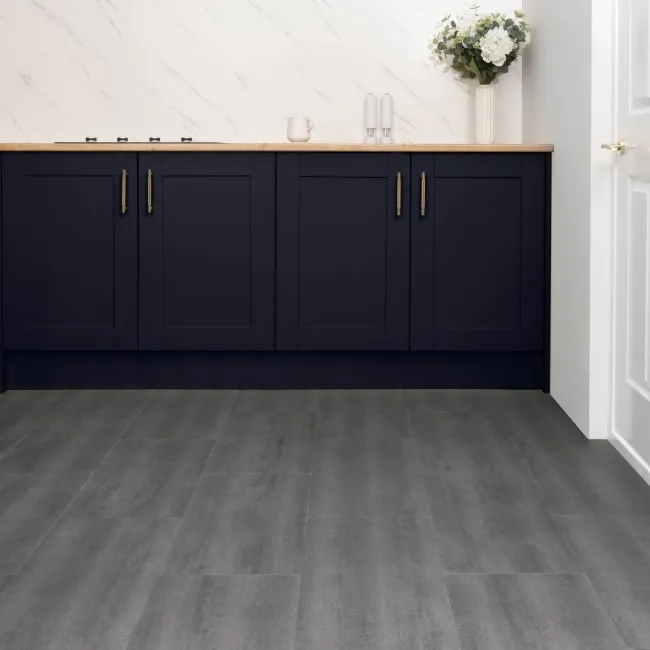 Antalya Anthracite Stone Tile Luxury Click Vinyl Flooring 5.5mm