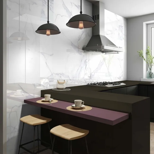 Carrara White Marble Effect Gloss Ceramic Wall Tile