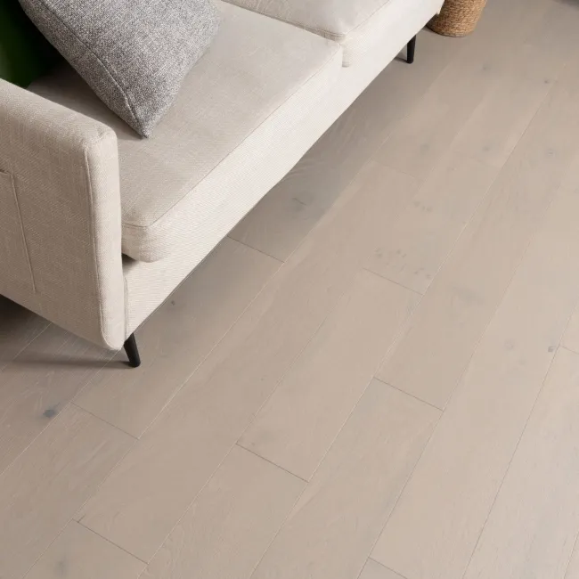 Delamere Light Grey Brushed Oak Engineered Wood Flooring 13x150mm Oiled