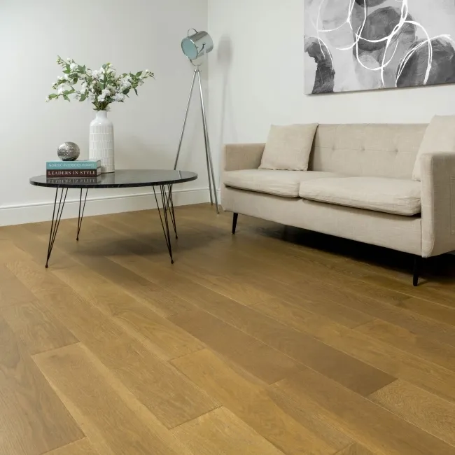 Delamere Smoked Brushed Oak Engineered Wood Flooring 13x150mm Oiled