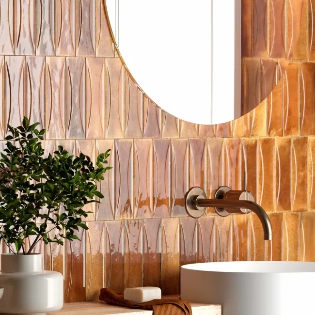 Luma Burnt Orange Gloss Decor Ceramic Wall Tile