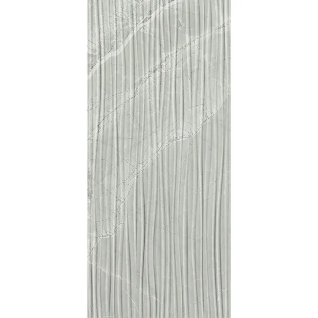 Fior Di Bosco Light Grey Decor Marble Effect Gloss Ceramic Wall Tile