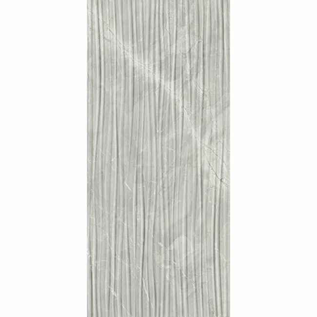 Fior Di Bosco Light Grey Decor Marble Effect Gloss Ceramic Wall Tile