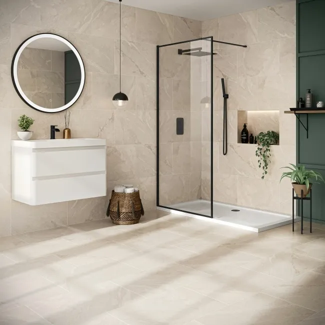 Kayrak Light Grey Slate Effect Matt Porcelain Wall and Floor Tile