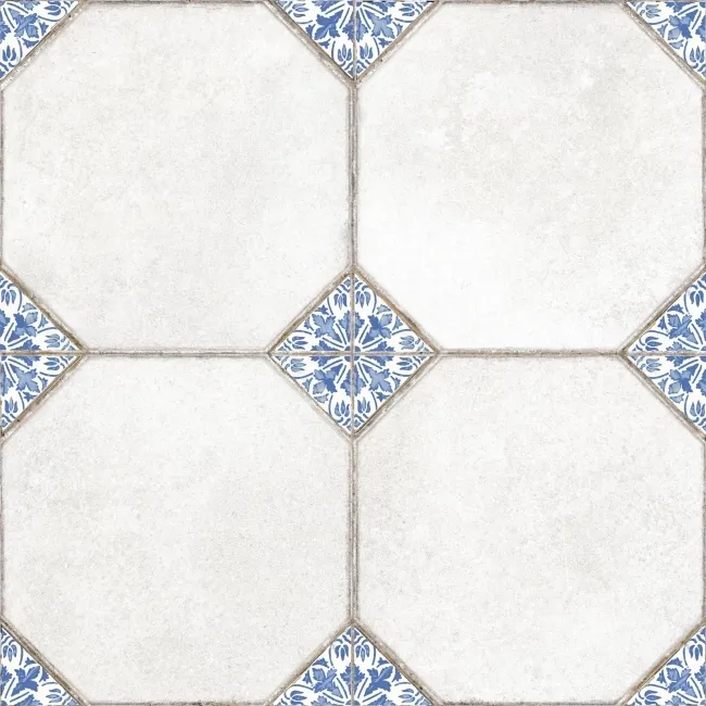 Leeds Blue Patterned Matt Porcelain Floor Tile
