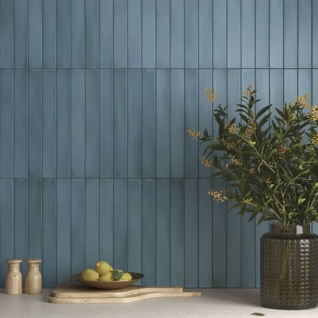 Massimo Blue Brick Effect Matt Ceramic Wall Tile