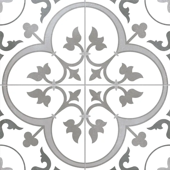 Oxford Grey Patterned Matt Ceramic Wall & Floor Tile