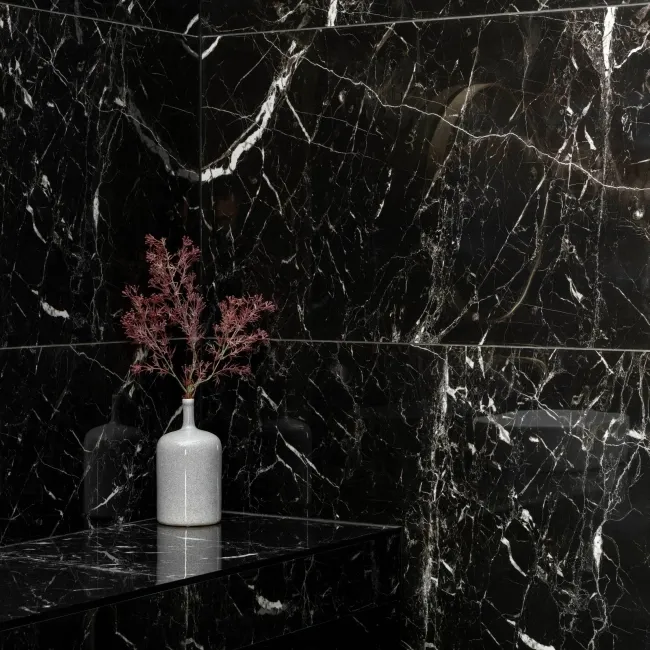 Sky Black Marble Effect Polished Porcelain Wall and Floor Tile