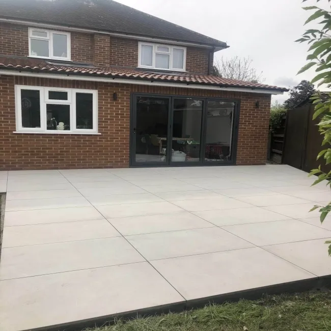 Bellevue Ivory Stone Effect Large Outdoor Porcelain Slab Tile