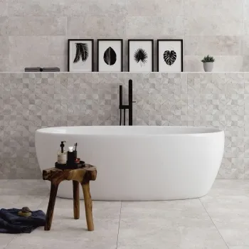 Crassana Decor Grey Concrete Effect Matt Ceramic Wall Tile