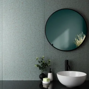 Roca Jade Floral Decor Green Matt Porcelain Wall Tile