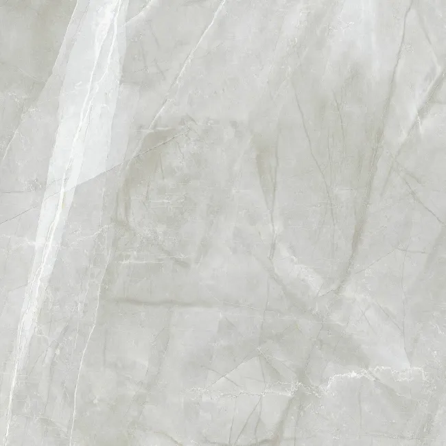 Alessia Light Grey Marble Effect Polished Porcelain Floor Tile