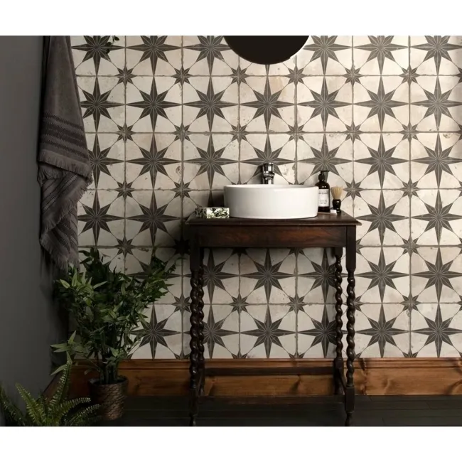 Metropolis Star Black Wall and Floor Tiles