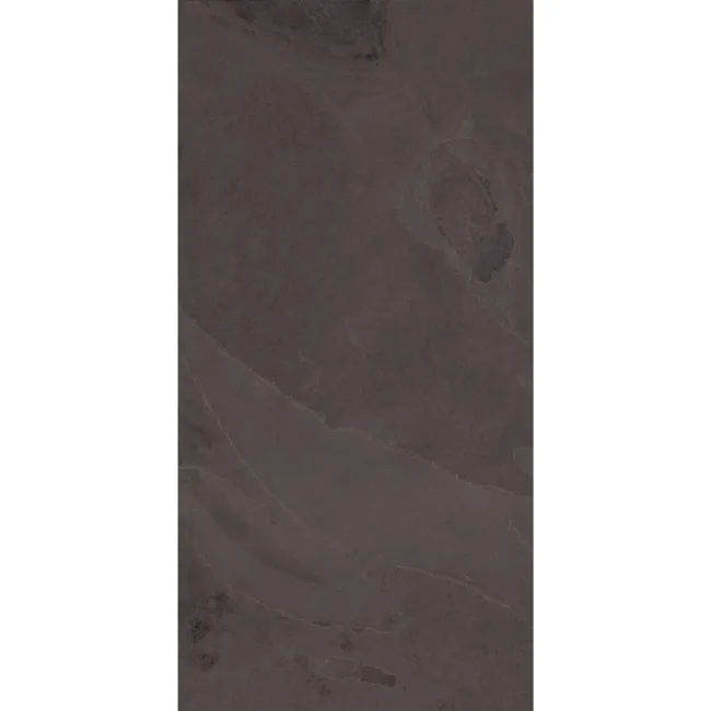 Mustang Black Slate Effect Matt Porcelain Wall and Floor Tile