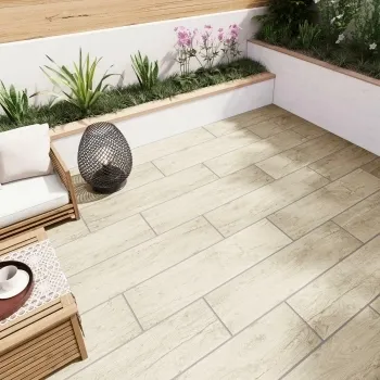 Craftwood Light Oak Effect Porcelain Outdoor Slab Tile