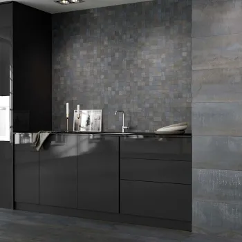 Metal Iron Rect Porcelain Mosaic