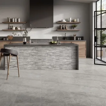 Premiere Grey Stone Effect Matt Porcelain Floor Tile