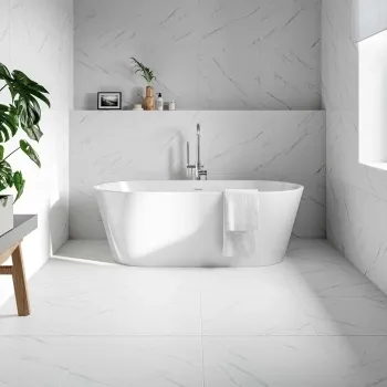 Alaskan Calacatta White Marble Effect Matt Porcelain Floor Tile