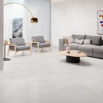 Batela White Stone Effect Matt Porcelain Floor Tile