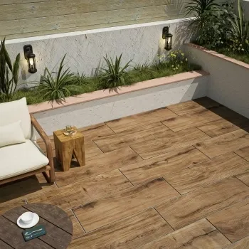 Craftwood Natural Oak Effect Porcelain Outdoor Slab Tile