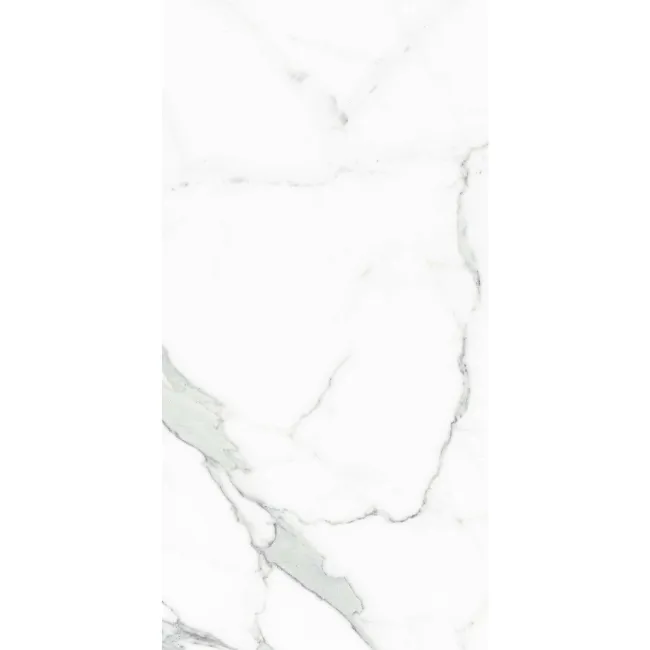 Carrara White Gloss Marble Effect Vitrified Ceramic Wall and Floor Tile