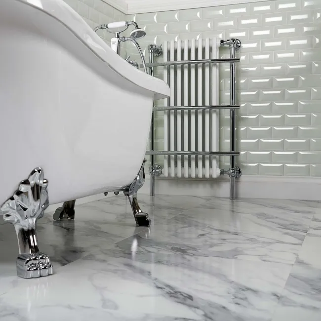 Marble Deluxe White Tile Luxury Click Vinyl Flooring 6mm