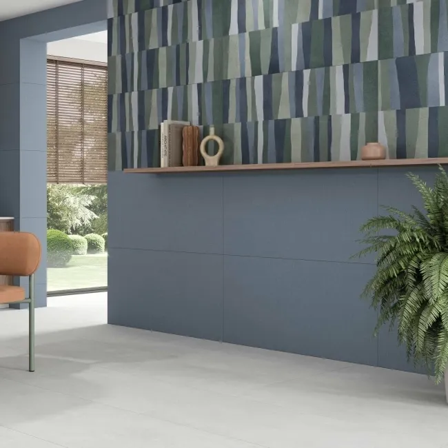 Seven Blue Abstract Decor Matt Ceramic Wall Tile