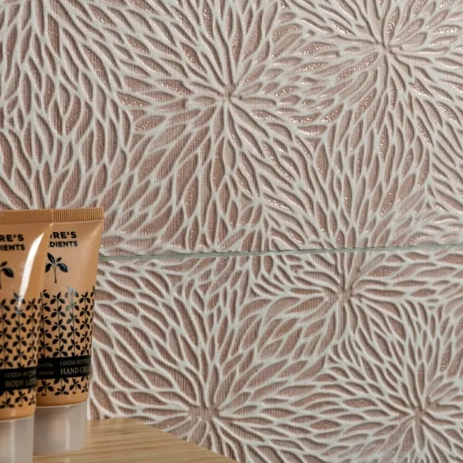 Tapiz Floral Decor Pink Matt Ceramic Wall Tile