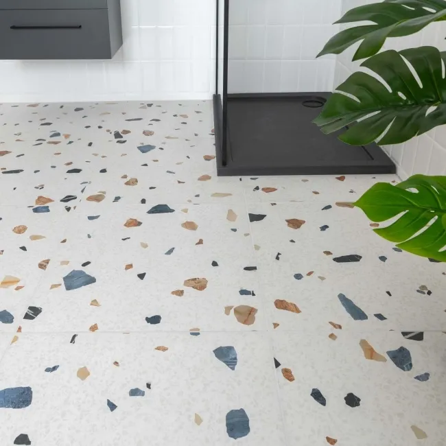 Trend White Terrazzo Multicolour Wall and Floor Tile