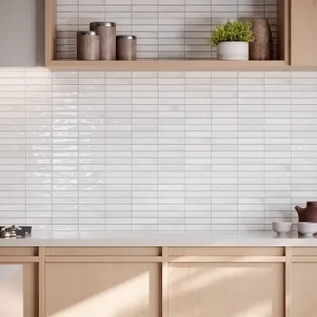 Alba White Kit Kat Effect Gloss Ceramic Wall Tile