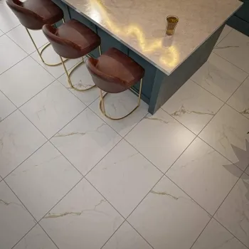 Carrera Gold Marble Effect Rectified Matt Porcelain Floor Tile
