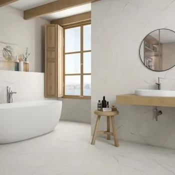 Roca Lincoln White Marble Effect Matt Large Porcelain Tile