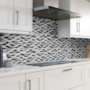 Mountain Atlas White Glass Mosaic 300x300 Kitchen Roomset