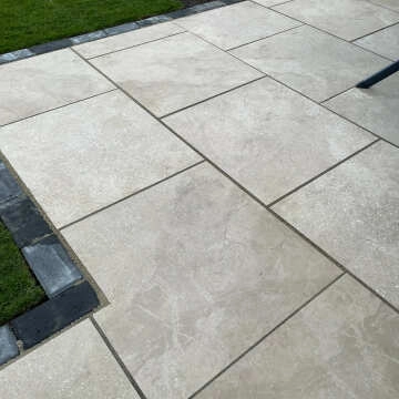 Portman Beige Stone Effect Matt Porcelain Outdoor Slab Tile