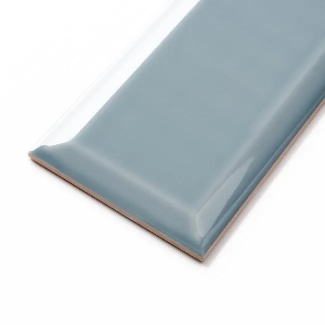 Metro Retro Bevelled Pale Blue Gloss Wall Tile
