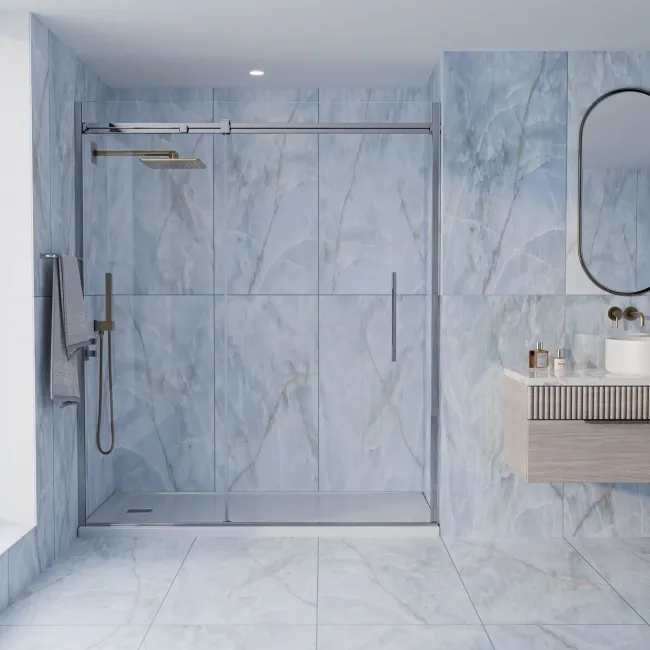 Omen Blue Onyx Marble Effect Matt Porcelain Tile