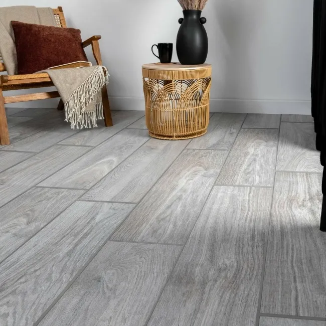Banzai Grey Oak Wood Effect Matt Porcelain Floor Tile