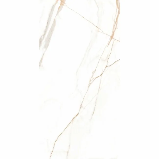 Carrera Gold Marble Effect Rectified Polished Porcelain Wall and Floor Tile