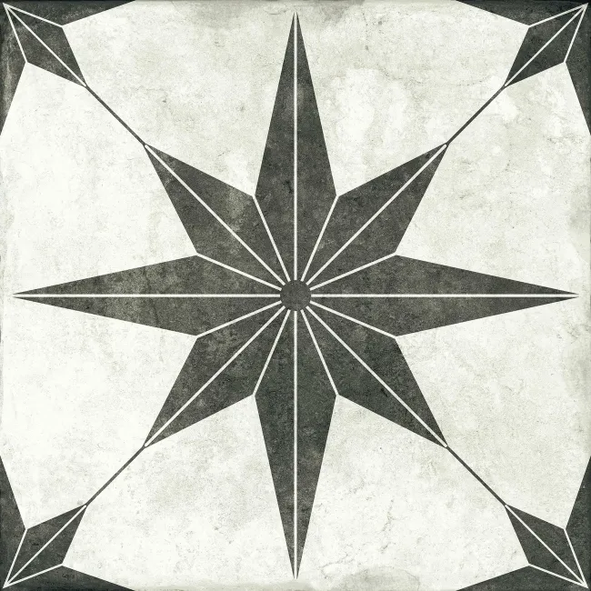 Supernova Star White Patterned Matt Vitrified Ceramic Floor Tile