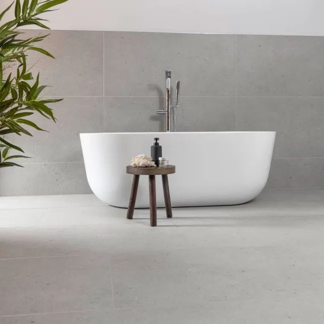 Flakestone Grey Concrete Effect Matt Porcelain Wall and Floor Tile