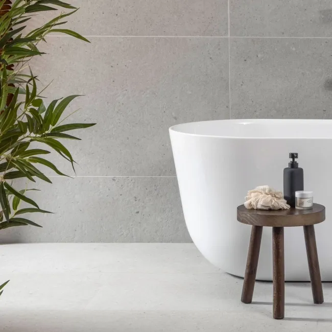 Flakestone Grey Concrete Effect Matt Porcelain Wall and Floor Tile