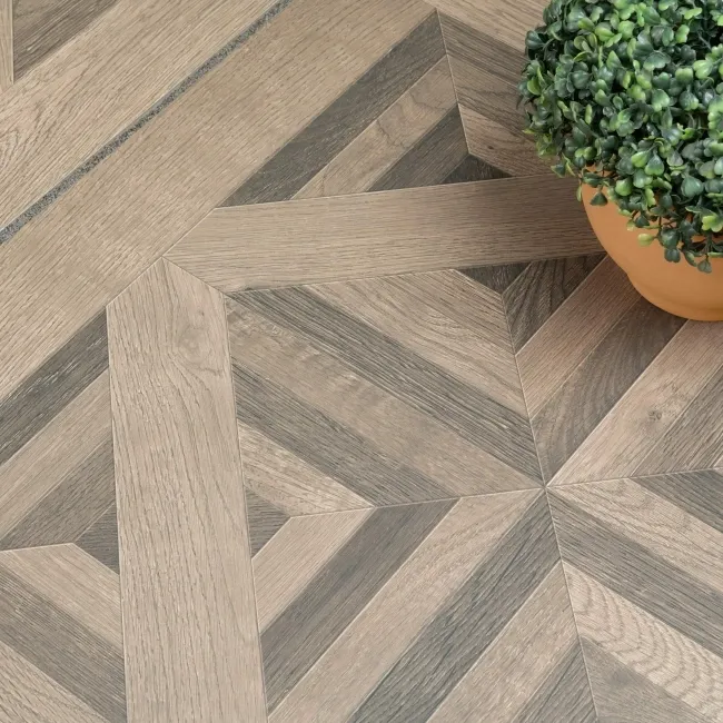 Galloway Walnut Brown Parquet Effect 20mm Porcelain Paving Slabs