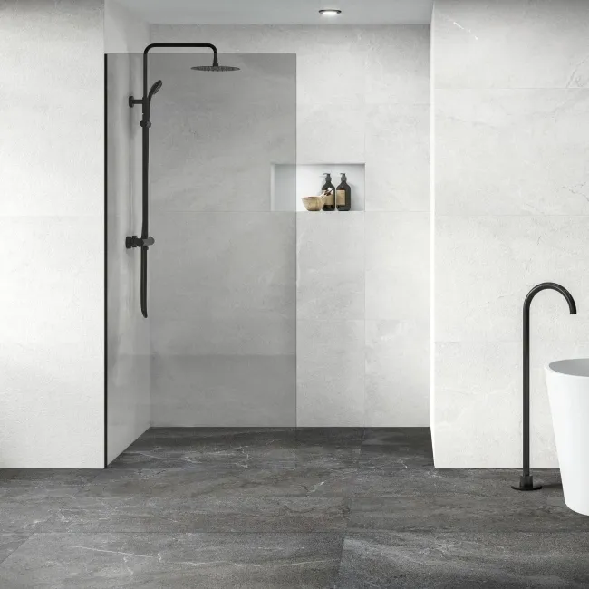 Lucca Anthracite Anti Slip Matt Stone Effect Porcelain Wall and Floor Tile