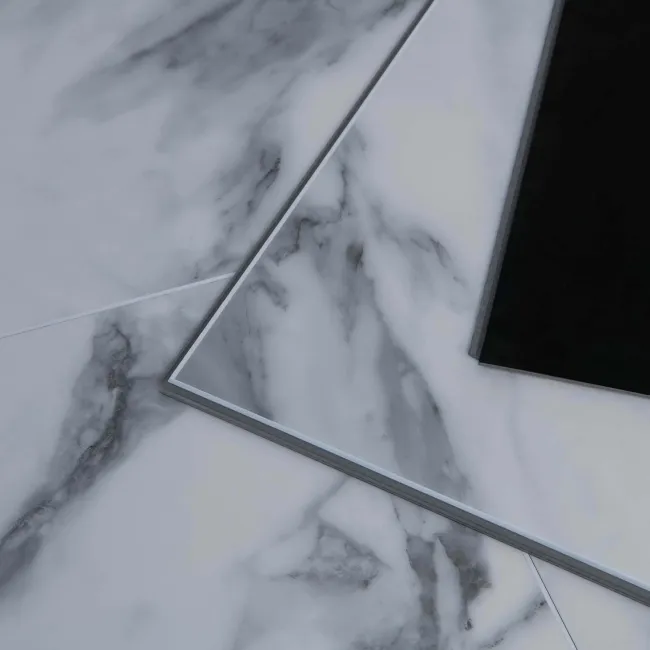 Marble Deluxe White Grouted Tile Effect Luxury Click Vinyl Flooring 5.5mm