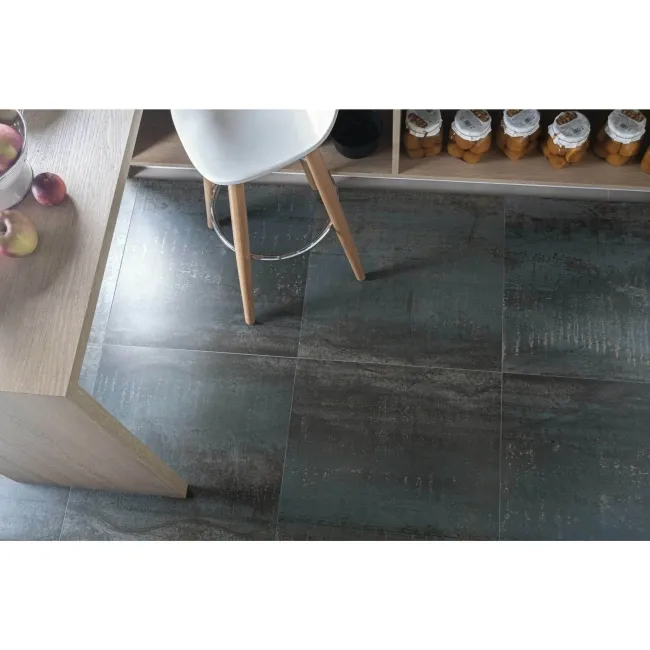 Metal Iron Rectified Porcelain Floor Tile