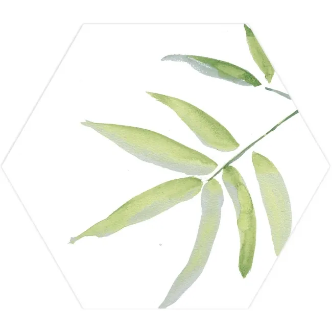 Oasis Floral Patterned Hexagon Matt Porcelain Wall and Floor Tile