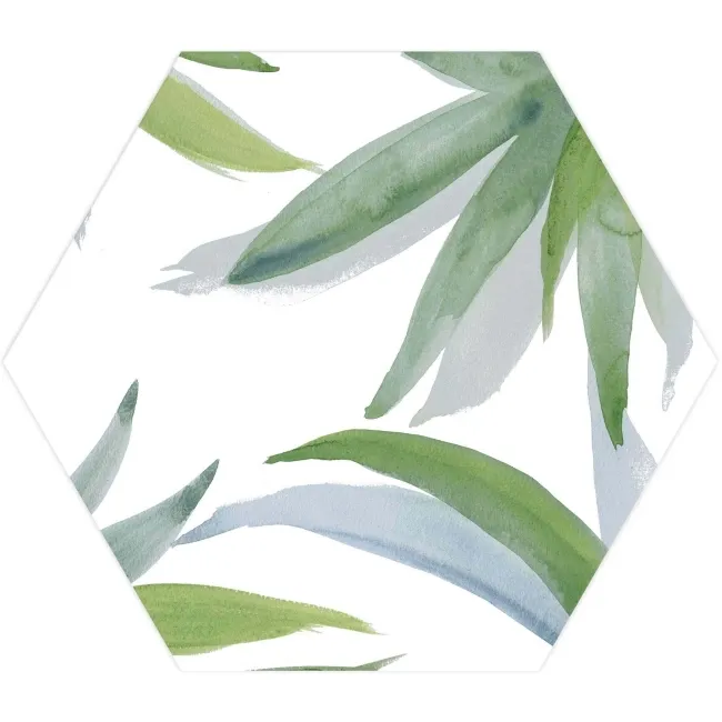 Oasis Floral Patterned Hexagon Matt Porcelain Wall and Floor Tile